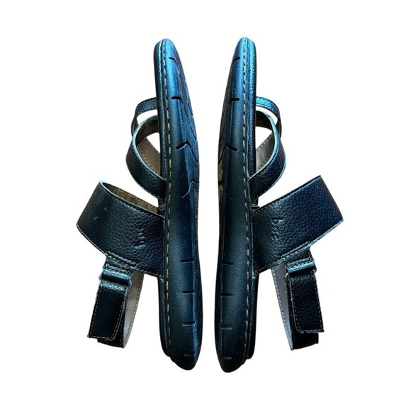 BOC Born Concept Vegan Leather Sandals 7M Black Casual Comfort Summer Toe Loop - Picture 5 of 11